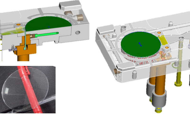 Automatic cutting runner of transparent parts in-mold